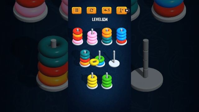 Hoop Sort Puzzle - Color Ring Stack Sorting Game Level 634 Solution смотреть онлайн