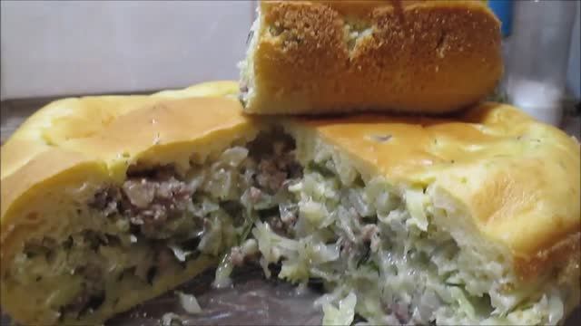 ЗАЛИВНОЙ ПИРОГ С КАПУСТОЙ И МЯСОМ смотреть онлайн