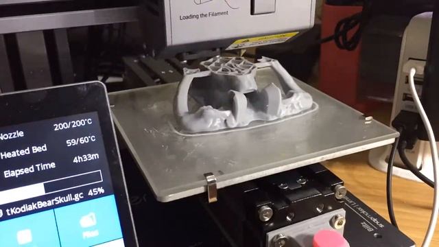 Kodiak Bear Skull 3D print timelapse pt 2 смотреть онлайн