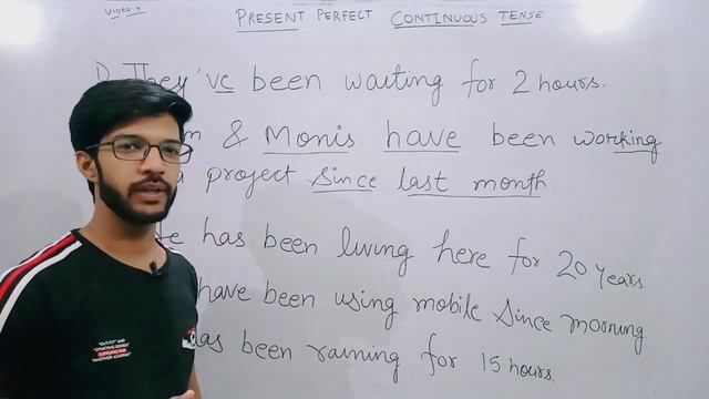 Present Perfect Continuous Tense | Has been/Have been | Since/For| Verb+ing | Hindi&English Example смотреть онлайн