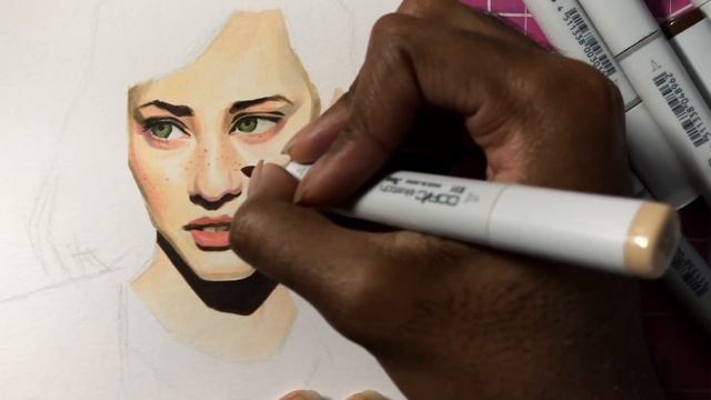 Coloring A Realistic Portrait w/ Copic Marker смотреть онлайн
