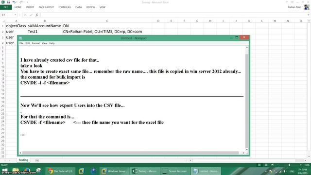 CSVDE Import & Export смотреть онлайн