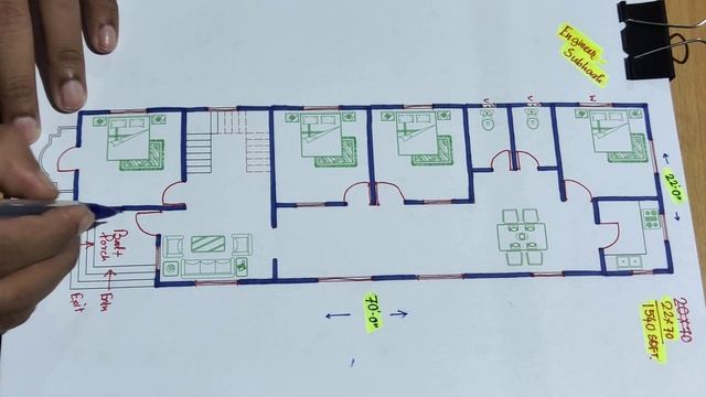 4 bed rooms house plan II 22 x 70 gahr ka naksha II 22 x 70 home design II 4 bhk house design смотреть онлайн