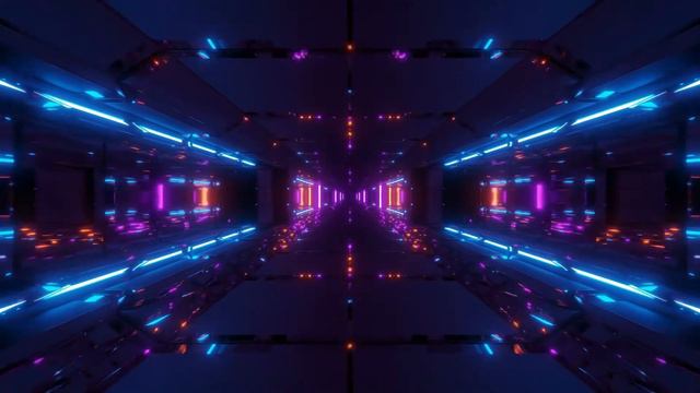 Futuristic Tunnel Three D Sci-Fi Wallpaper Background | 4k Relaxing Screensaver UHD
