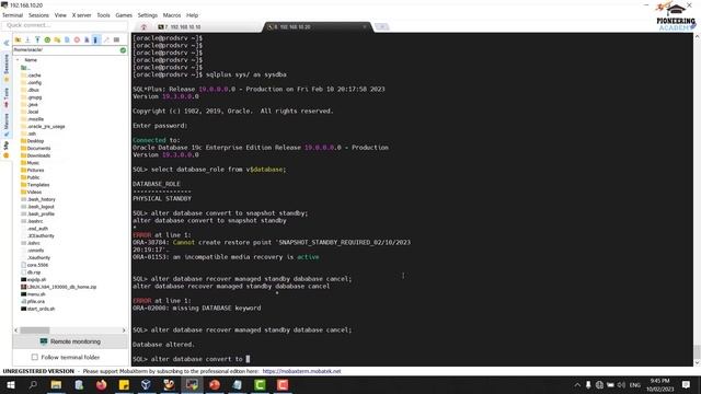 9 convert oracle physical standby to snapshot standby смотреть онлайн