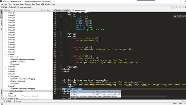 How to Drag and Drop HTML Elements | Lesson 47 HTML Tutorial | safhatech.com смотреть онлайн
