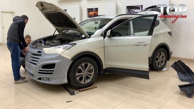 Hyundai Santa Fe - установка обвеса Larte (Guffo) смотреть онлайн