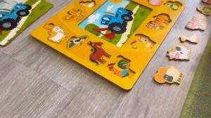 Деревянные пазлы. Пазл Синий трактор