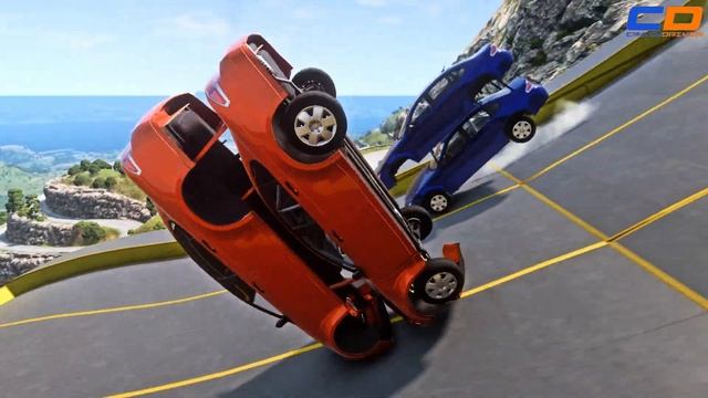 Cars VS Wave Road #13 - BeamNG drive CRAZY DRIVERS смотреть онлайн