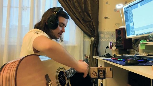 КАК ЗАПИСАТЬ КАВЕР НА ДИКТОФОН//ВОКРУГ ВЕНЕРЫ//КАВЕР НА ГИТАРЕ смотреть онлайн