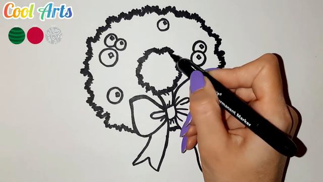 How To Draw A Christmas Wreath || Coloring For Kids || Как Нарисовать Рождественский Венок смотреть онлайн