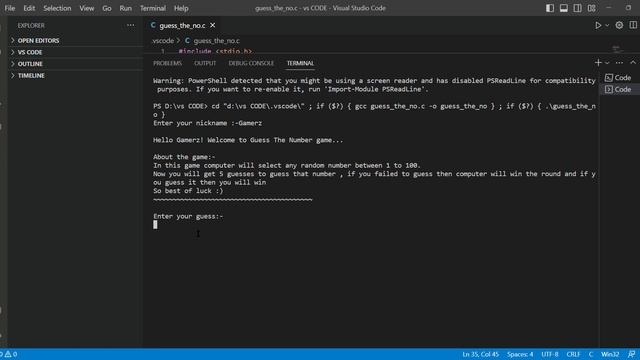 GUESS THE NUMBER Game | C Programming смотреть онлайн