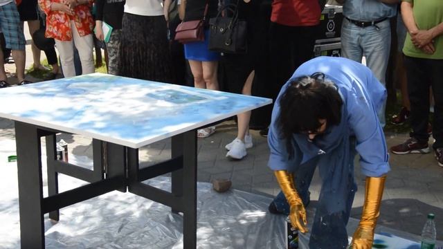 Итальянская художница Марина Камински в Бресте - open-air на ул. Советской смотреть онлайн