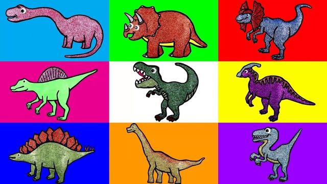 Let's Draw Dinosaurs Together! | Drawing and Coloring with Glitter & Googly Eyes смотреть онлайн