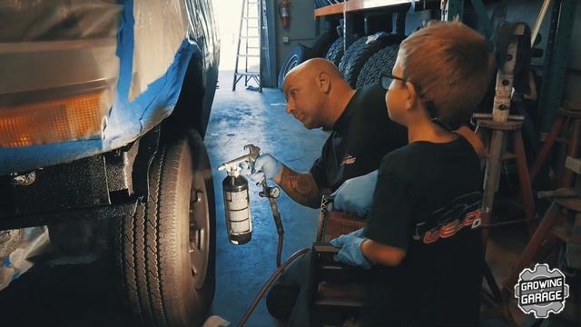 Chevy Express Van Conversion: Spraying bedliner material - Growing Up Garage Edition Ep. 2 смотреть онлайн