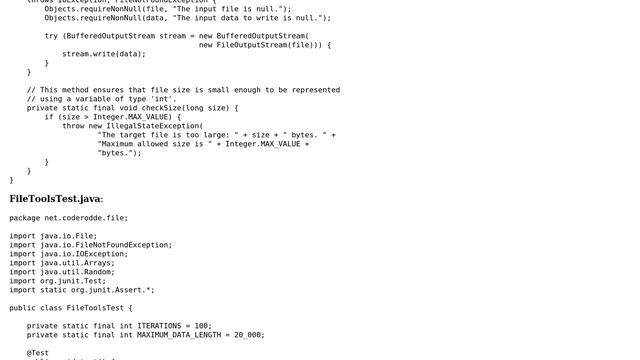 Code Review: Two Java methods for easy writing and reading bytes in files смотреть онлайн