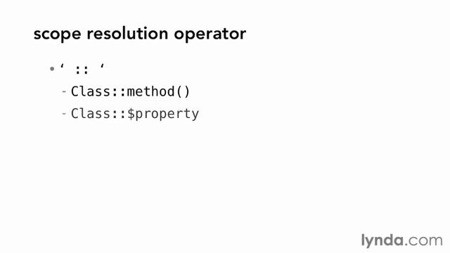 PHP OOP: 16 scope resolution operators смотреть онлайн