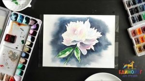 Как рисовать акварелью пионы. Уроки рисования. Акварель для начинающих.