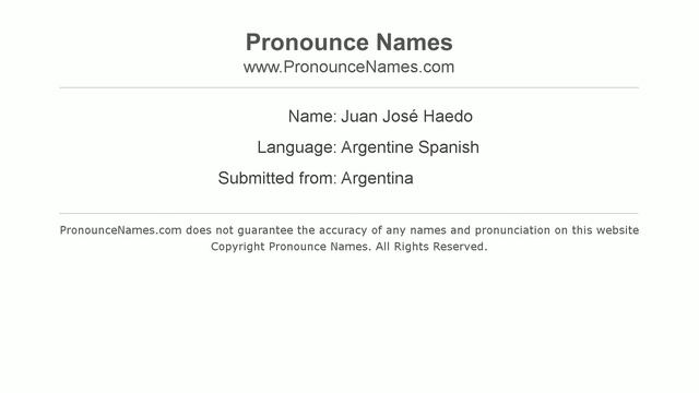 How to pronounce Juan José Haedo (Argentine Spanish/Argentina) - PronounceNames.com смотреть онлайн