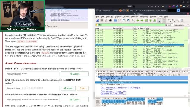 Advent of Cyber Day 9: Packet Analysis with Wireshark смотреть онлайн