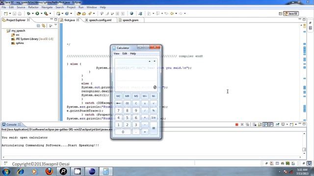 Articulating Commanding Software (Speech Recognition Software) in Java смотреть онлайн