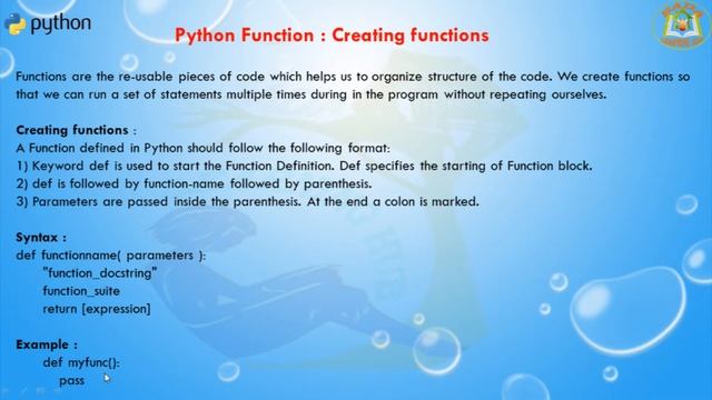 Lesson - 22 : Python3 - Python Function : Creating functions смотреть онлайн