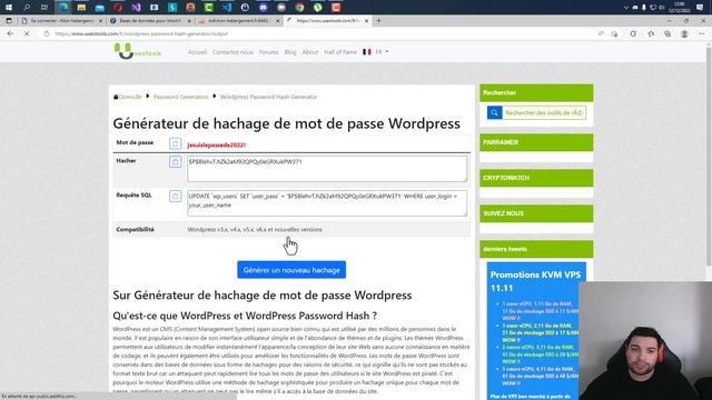 Modifier un mot de passe WordPress via la Base de données смотреть онлайн