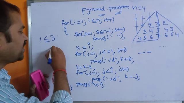 PYRAMID PROGRAM IN C || 1 232 34543 4567654 567898765 Pattern Printing in C смотреть онлайн