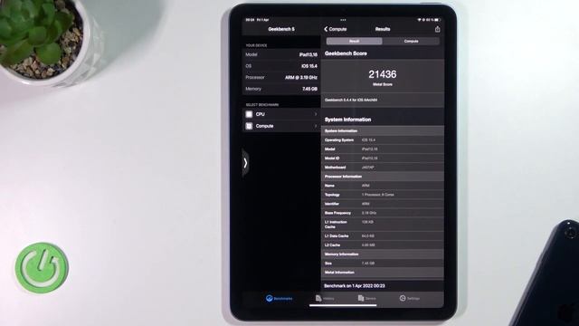 iPad Air 5 Geekbench GPU Benchmark смотреть онлайн