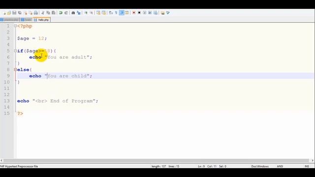 PHP 10 If Else Part 2 смотреть онлайн