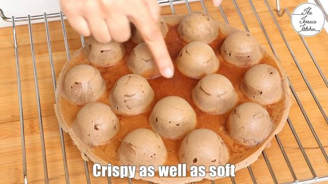 Eggless Chocolate Bubble Waffle WITHOUT WAFFLE MAKER/MACHINE ~ The Terrace Kitchen