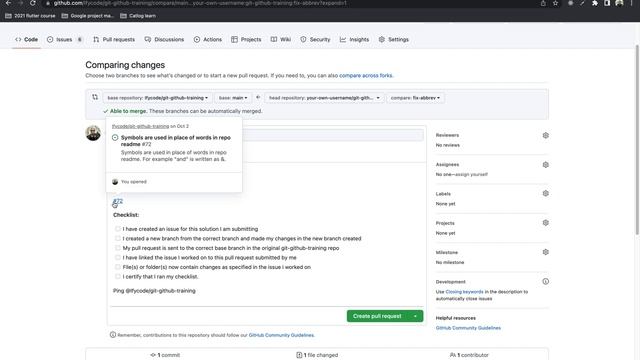 Git and Github training #5: Github UI - How to make pull request, and link an issue to pull request смотреть онлайн