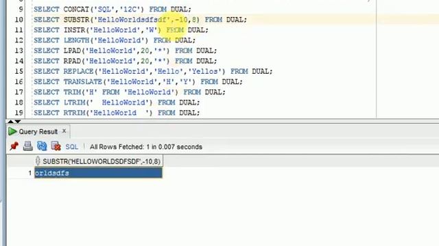 SQL 12c Tutorial 10 : SQL Single Row Character Functions смотреть онлайн