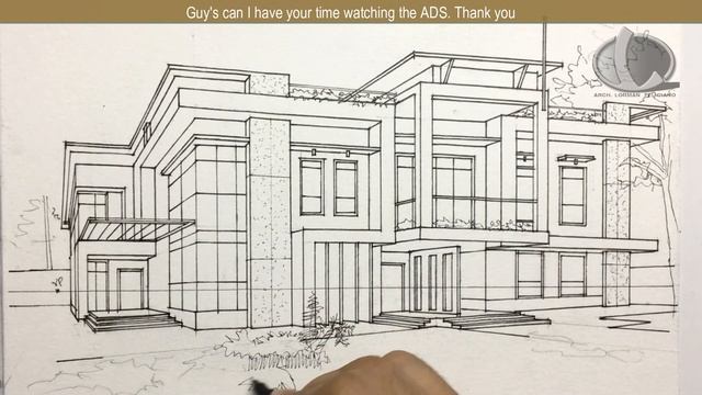 MODERN DESIGN HOUSE IN 2 POINT PERSPECTIVE. TRIPLEX HOUSE смотреть онлайн