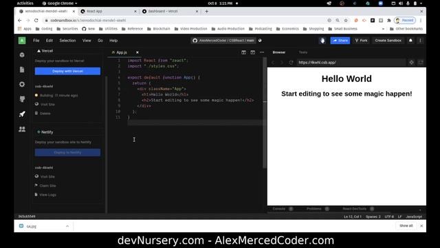 AM Coder - How Commit to Github, Deploy to Vercel/Netlify, from CodeSandBox.io смотреть онлайн