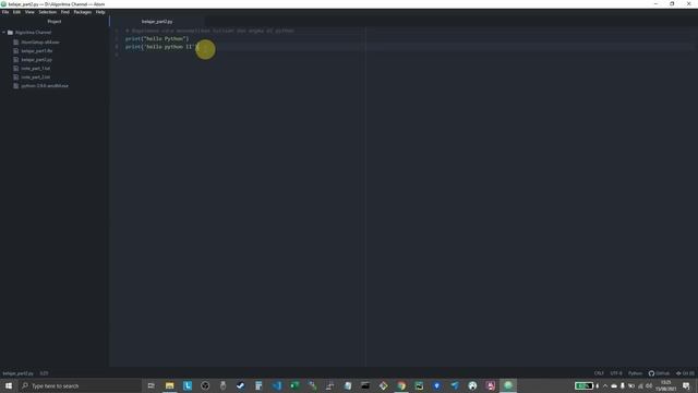 Tutorial Python Part (2) : Belajar Code Dasar Python Menggunakan Text Editor Atom смотреть онлайн