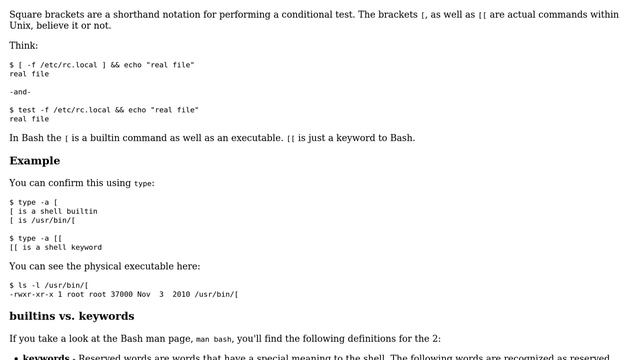 Unix & Linux: What do square brackets mean without the "if" on the left? (2 Solutions!!) смотреть онлайн