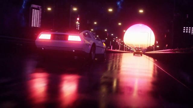 Retrowave Speeding Car wallpaper смотреть онлайн