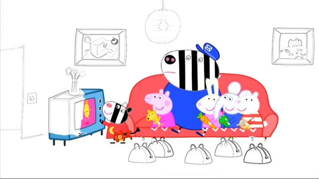 Peppa Pig Coloring Pages for Kids Peppa Pig Coloring book Peppa Zoe Zebra the Postman's Daughter смотреть онлайн