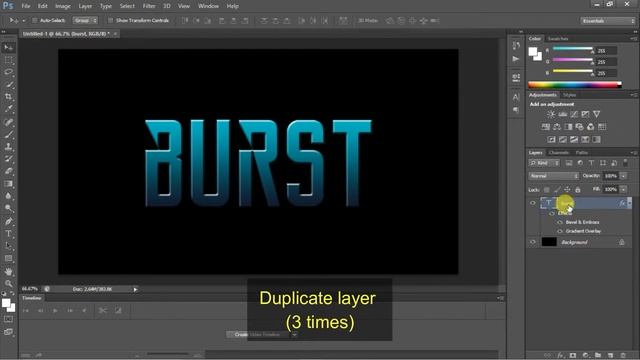 Adobe Photoshop Tutorial : Light Burst Text Effect | Photoshop TEXT EFFECT смотреть онлайн
