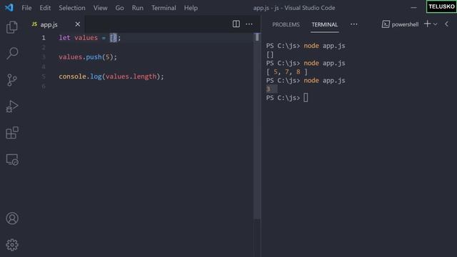 Creating Array and Fetching Elements in JavaScript смотреть онлайн