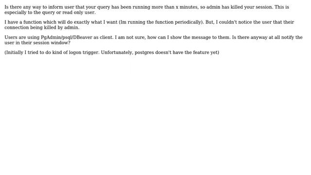 Databases: Killing long running queries with user notification смотреть онлайн