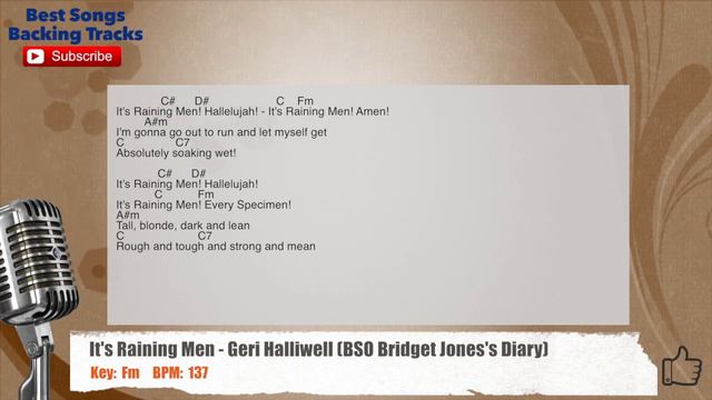 🎙 It's Raining Men - Geri Halliwell Vocal Backing Track with chords and lyrics смотреть онлайн