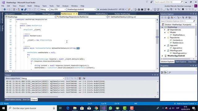 Consumo de una Web API del tiempo en una aplicación móvil Xamarin Forms смотреть онлайн