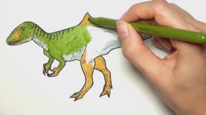 Рисование и раскраска динозавров - Учимся рисовать динозавров - Цветные раскраски для детей