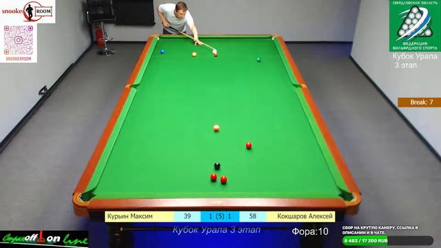 Курьин Максим vs Кокшаров Алексей. Кубок Урала 3 Этап. Snooker Room. смотреть онлайн
