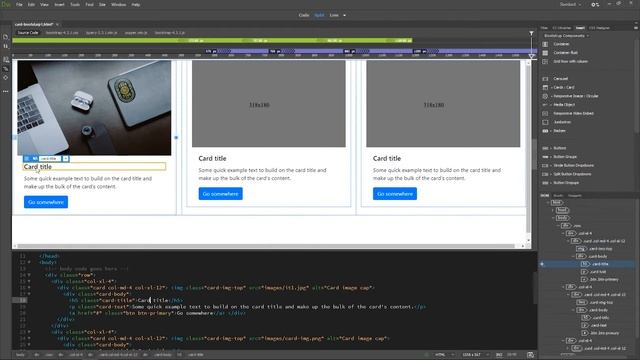 Adobe Dreamweaver 2020 การสร้าง Bootstrap 4 Components Card || grid row and column EP.4 смотреть онлайн
