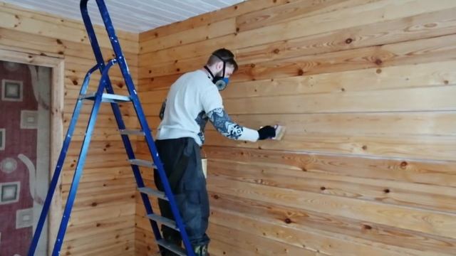 Покраска комнаты в доме из бруса бесцветным АКВАТЕКСОМ! смотреть онлайн