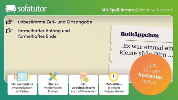 Märchen – Merkmale und Aufbau einfach erklärt – Deutsch 5. & 6. Klasse