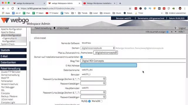 SCHRITT 2 - EINRICHTEN DEINES BLOGS - Wordpress bei WebGo installieren - Wordpress Hosting смотреть онлайн